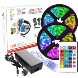 SET 10 m LED  5050 30 LED/m RGB  with Power supply, IR controller