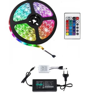 Set 5m LED  strip 5050 60 LED/m RGB +controller 24 key+ Adapter